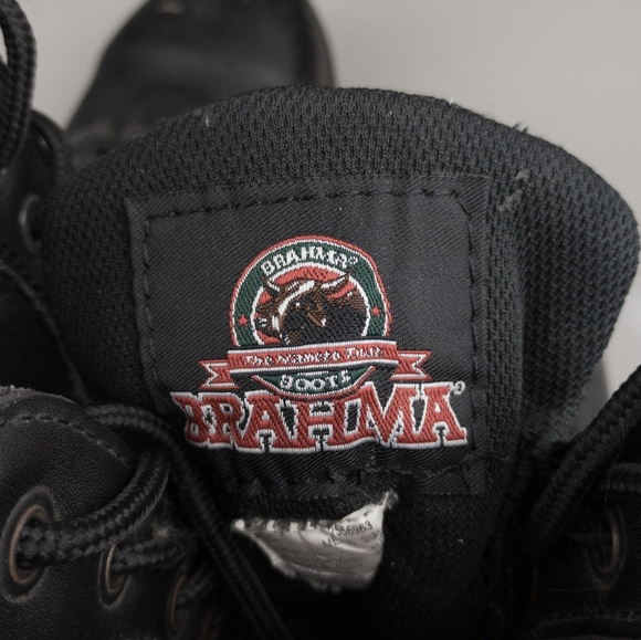 Brahma Steel Toe Work Boots Slip Resistant Black Tall Mens 12.5 - Picture 9 of 11